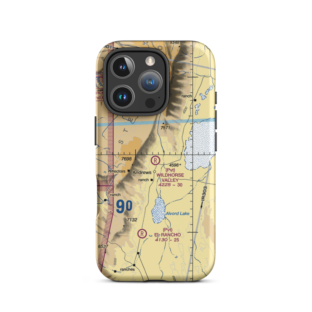 Wildhorse Valley Airport (OG53) VFR Sectional  Tough iPhone Case iPhone 16 Pro model shown