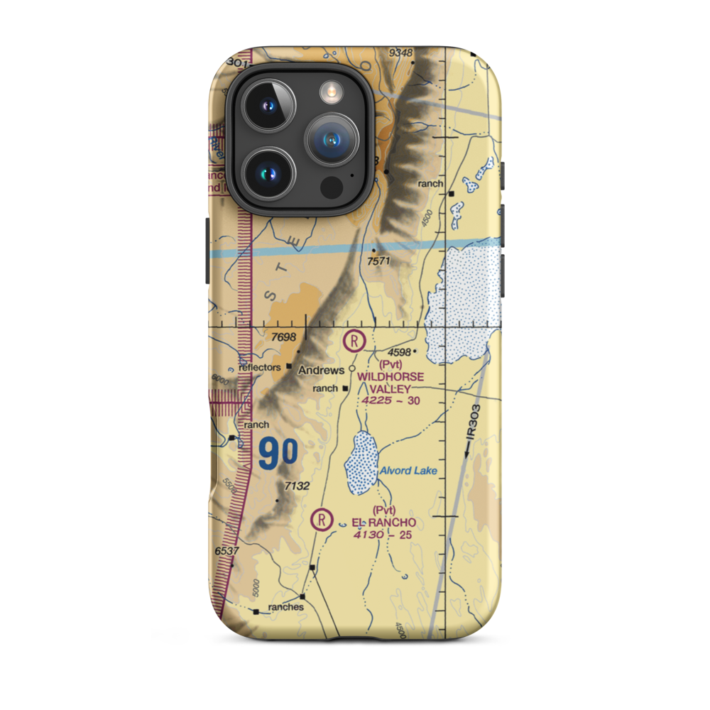 Wildhorse Valley Airport (OG53) VFR Sectional  Tough iPhone Case iPhone 16 Pro Max model shown