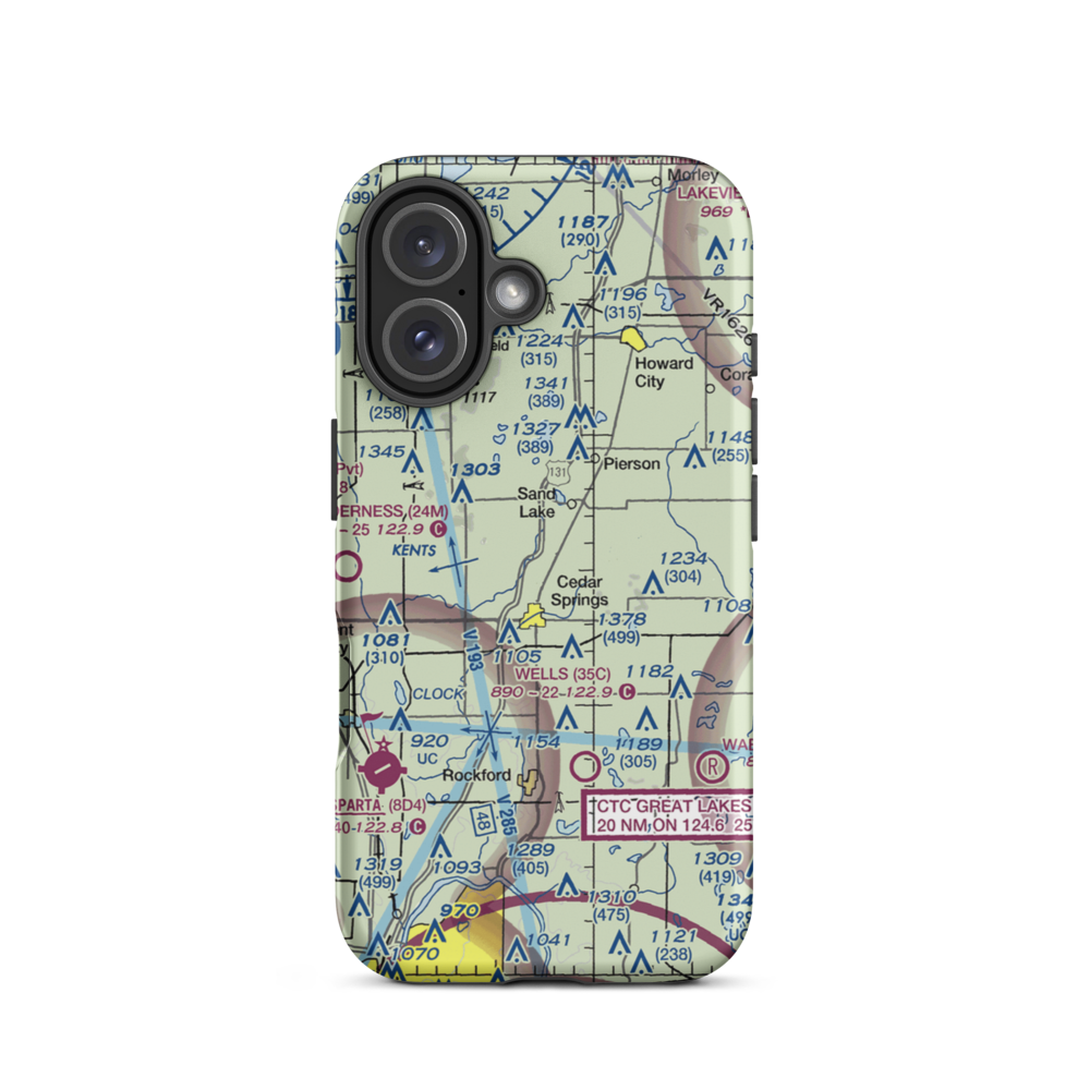 Wilds Field (5MI1) VFR Sectional  Tough iPhone Case iPhone 16 model shown