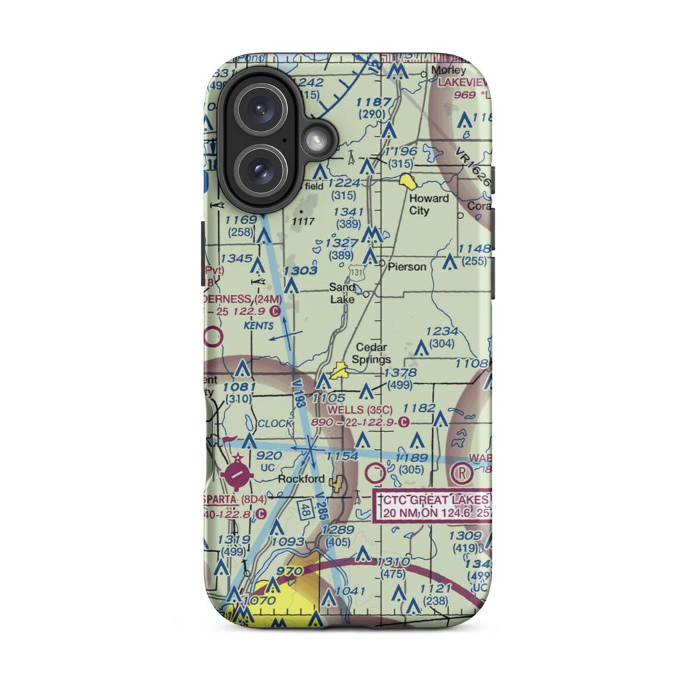 Wilds Field (5MI1) VFR Sectional  Tough iPhone Case iPhone 16 Plus model shown