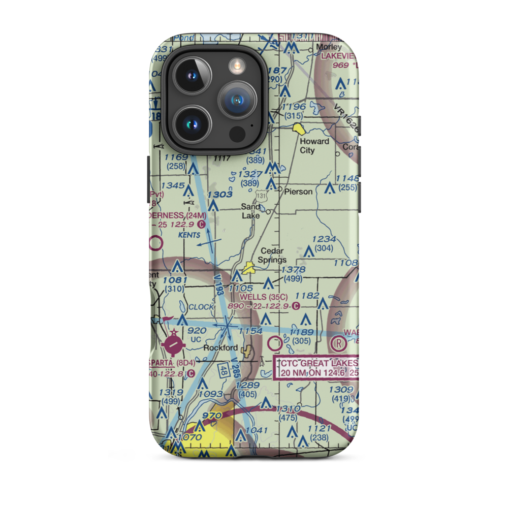 Wilds Field (5MI1) VFR Sectional  Tough iPhone Case iPhone 16 Pro Max model shown