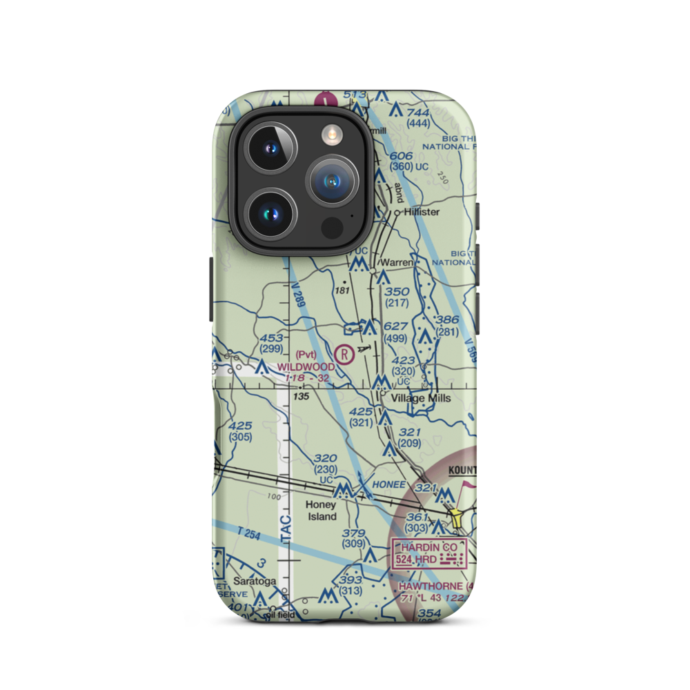 Wildwood Airport (XA91) VFR Sectional  Tough iPhone Case iPhone 16 Pro model shown