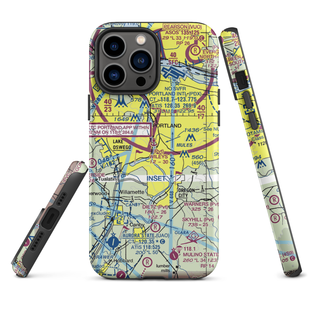 Wiley's Seaplane Base (2OG3) VFR Sectional  Tough iPhone Case iPhone 13 Pro Max model shown