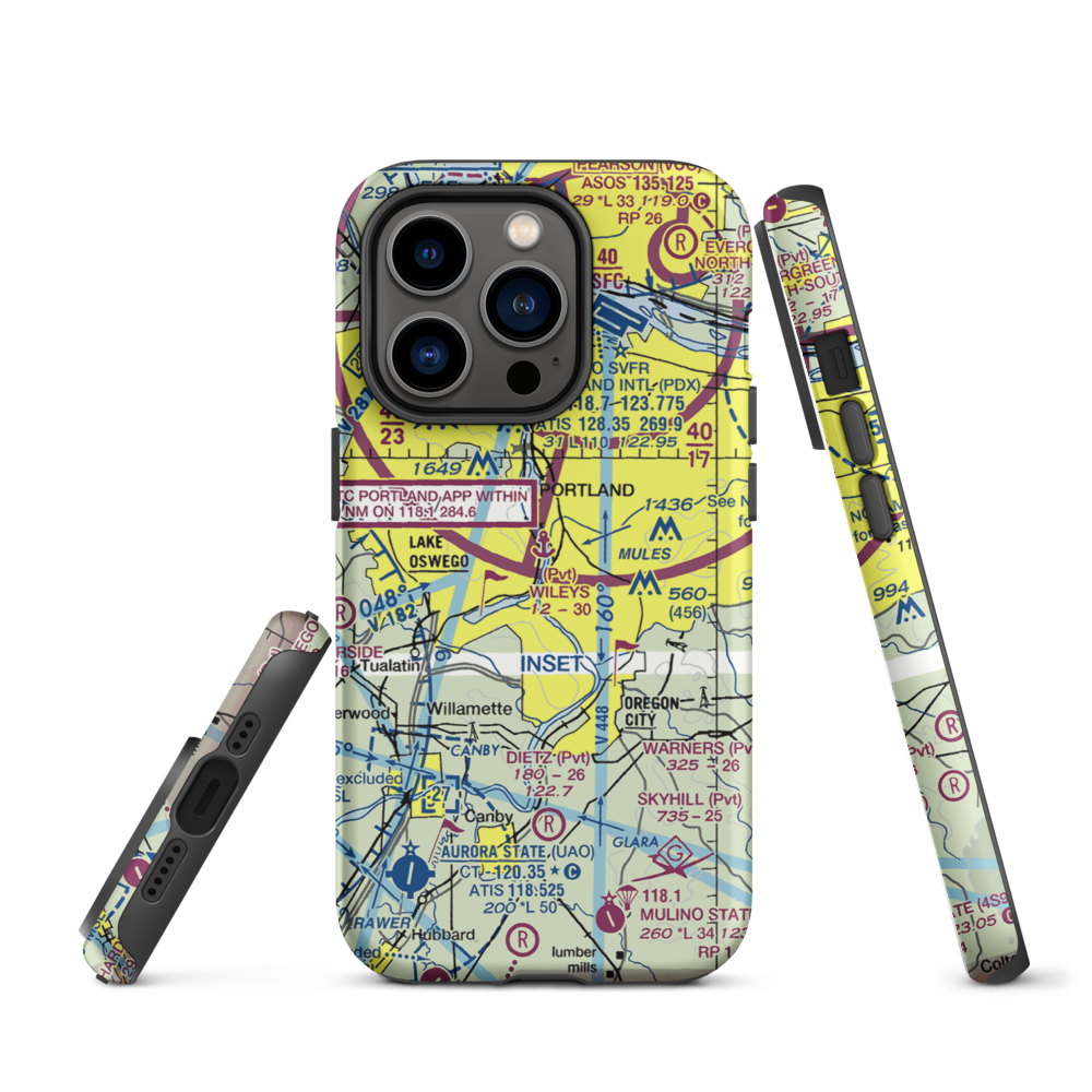 Wiley's Seaplane Base (2OG3) VFR Sectional  Tough iPhone Case iPhone 14 Pro model shown