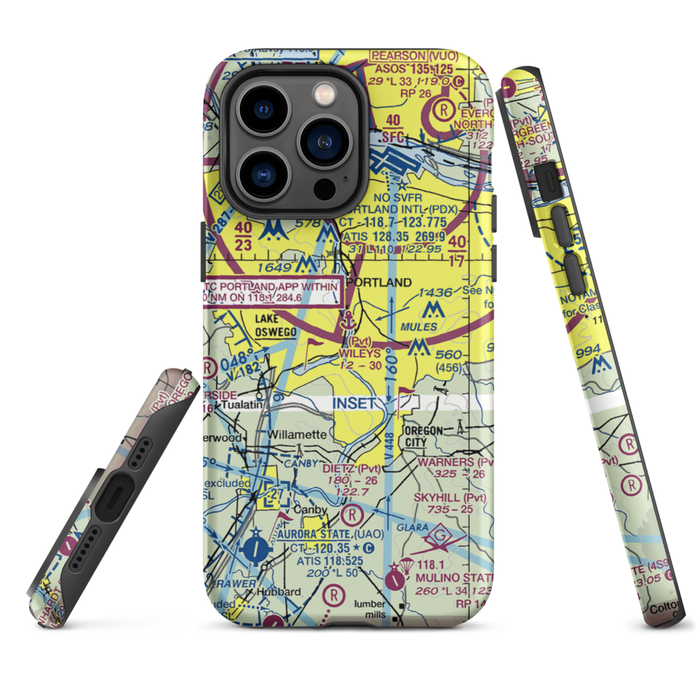 Wiley's Seaplane Base (2OG3) VFR Sectional  Tough iPhone Case iPhone 14 Pro Max model shown
