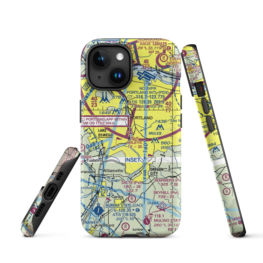 Wiley's Seaplane Base (2OG3) VFR Sectional  Tough iPhone Case iPhone 15 model shown