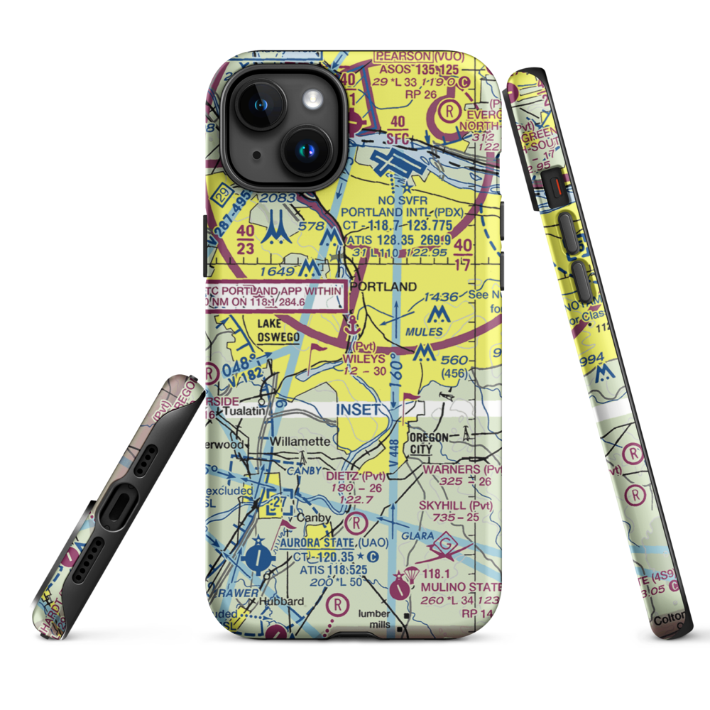 Wiley's Seaplane Base (2OG3) VFR Sectional  Tough iPhone Case iPhone 15 Plus model shown
