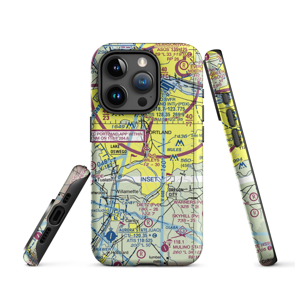 Wiley's Seaplane Base (2OG3) VFR Sectional  Tough iPhone Case iPhone 15 Pro model shown