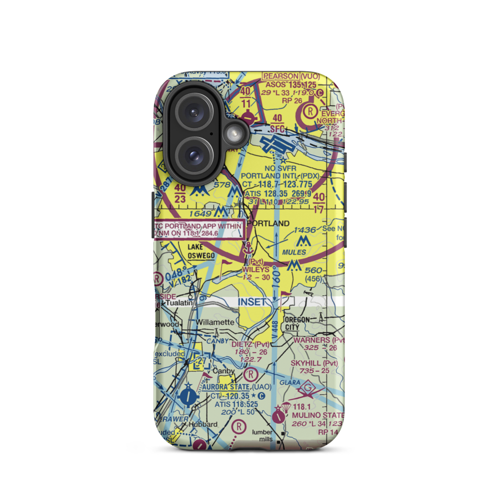 Wiley's Seaplane Base (2OG3) VFR Sectional  Tough iPhone Case iPhone 16 model shown