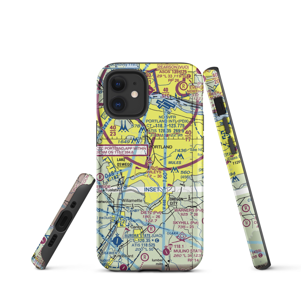 Wiley's Seaplane Base (2OG3) VFR Sectional  Tough iPhone Case iPhone 12 mini model shown