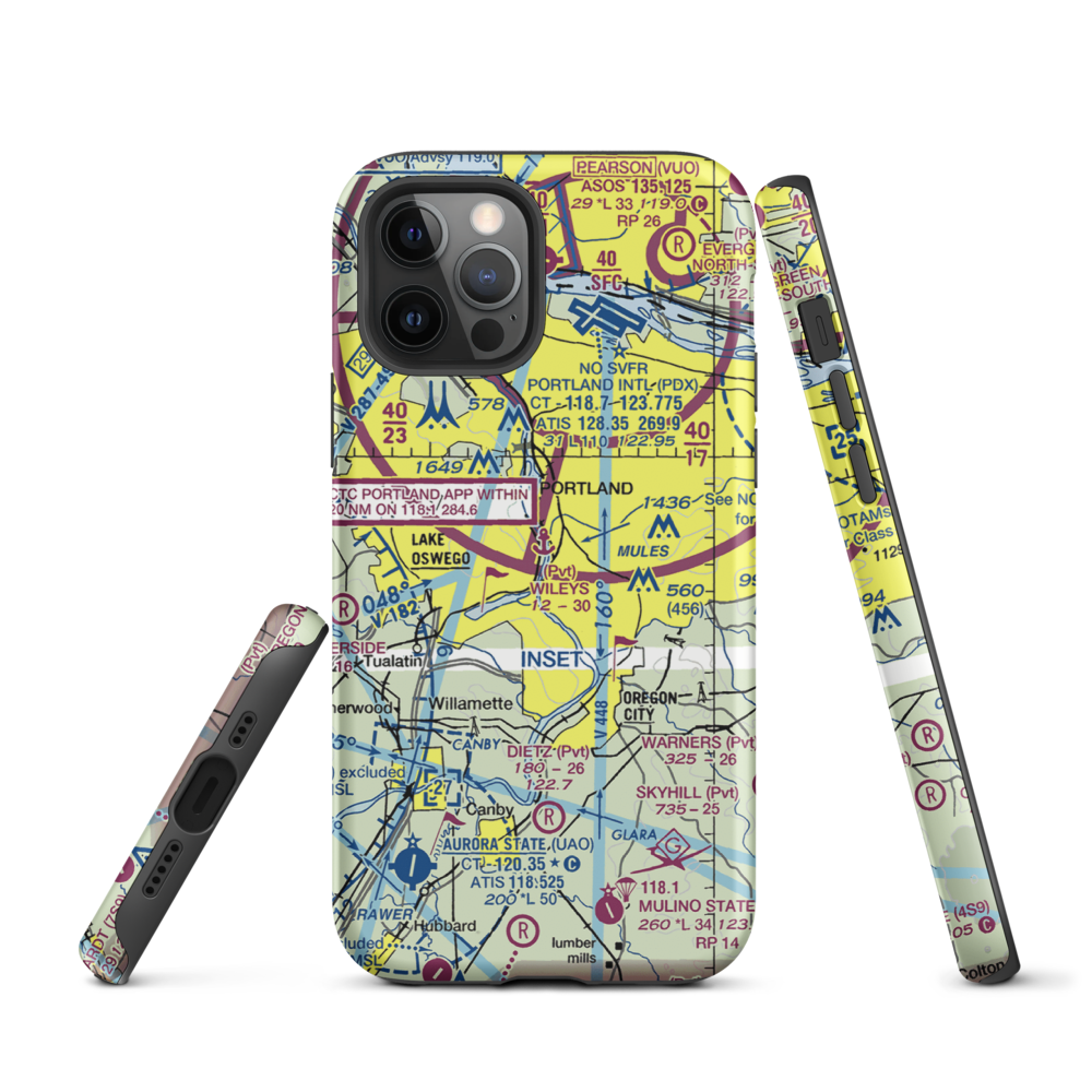 Wiley's Seaplane Base (2OG3) VFR Sectional  Tough iPhone Case iPhone 12 Pro model shown