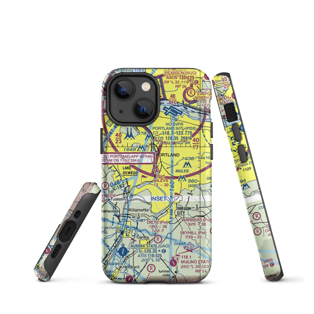 Wiley's Seaplane Base (2OG3) VFR Sectional  Tough iPhone Case iPhone 13 mini model shown