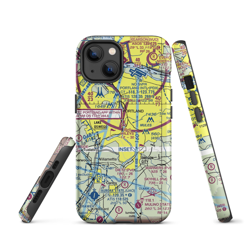 Wiley's Seaplane Base (2OG3) VFR Sectional  Tough iPhone Case iPhone 13 model shown