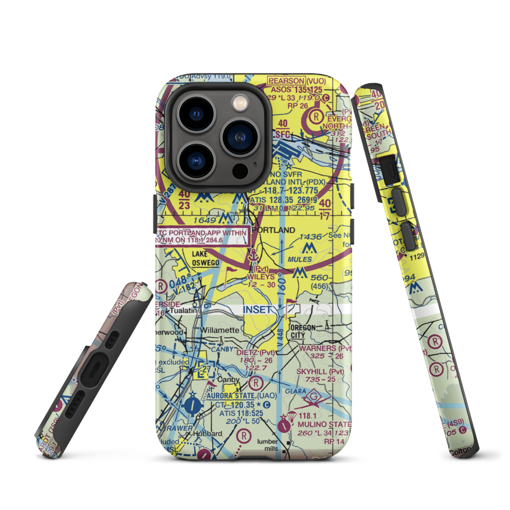 Wiley's Seaplane Base (2OG3) VFR Sectional  Tough iPhone Case iPhone 13 Pro model shown