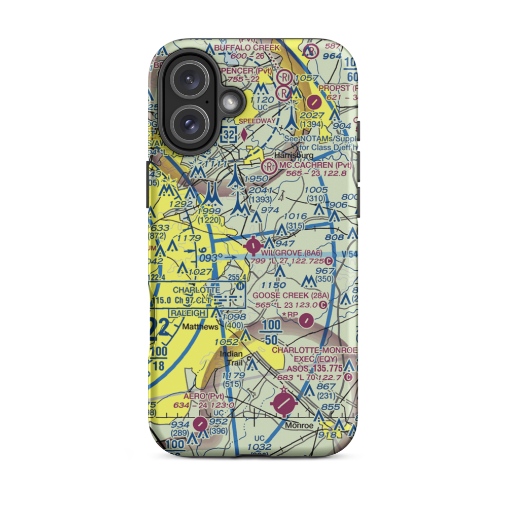 Wilgrove Air Park (8A6) VFR Sectional  Tough iPhone Case iPhone 16 Plus model shown