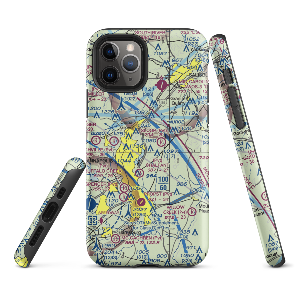 Wilhelm Airport (6NC2) VFR Sectional  Tough iPhone Case iPhone 11 Pro model shown