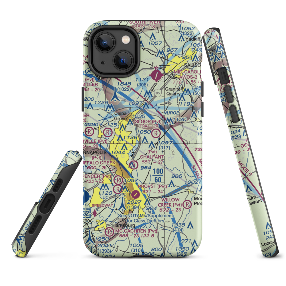 Wilhelm Airport (6NC2) VFR Sectional  Tough iPhone Case iPhone 14 Plus model shown