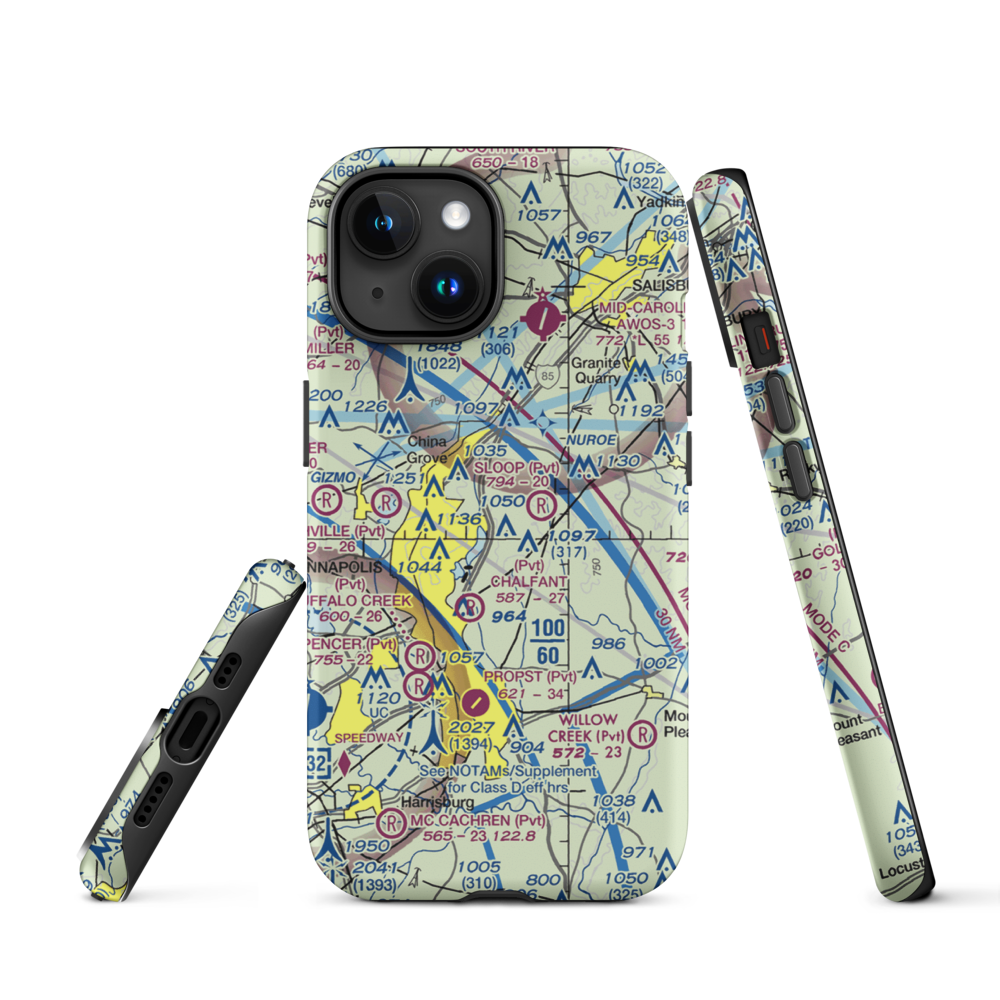Wilhelm Airport (6NC2) VFR Sectional  Tough iPhone Case iPhone 15 model shown