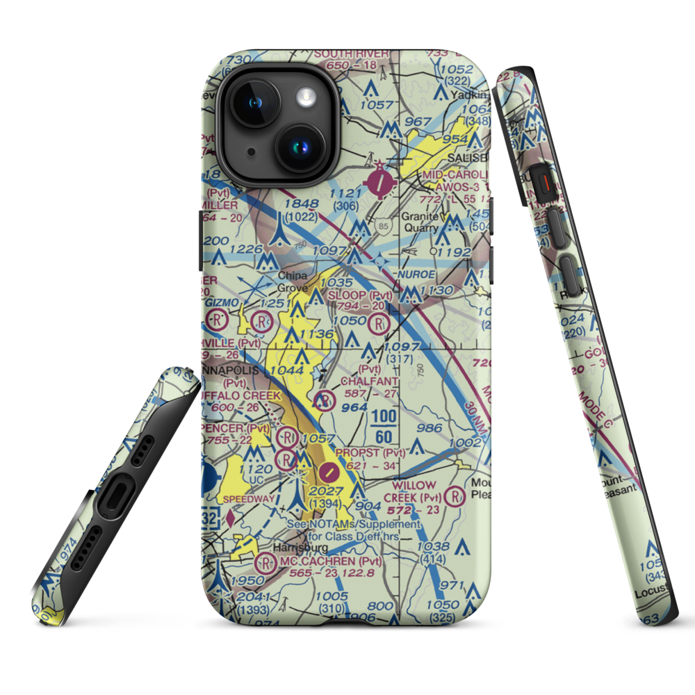Wilhelm Airport (6NC2) VFR Sectional  Tough iPhone Case iPhone 15 Plus model shown