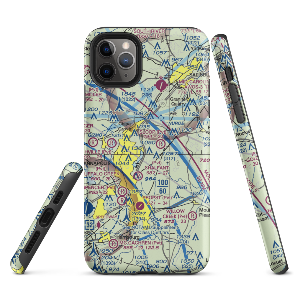 Wilhelm Airport (6NC2) VFR Sectional  Tough iPhone Case iPhone 11 Pro Max model shown
