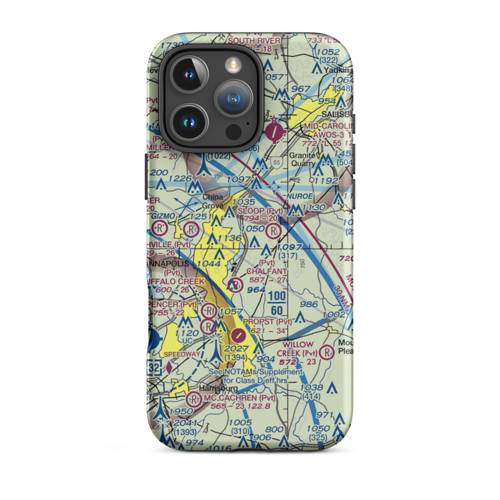 Wilhelm Airport (6NC2) VFR Sectional  Tough iPhone Case iPhone 16 Pro Max model shown
