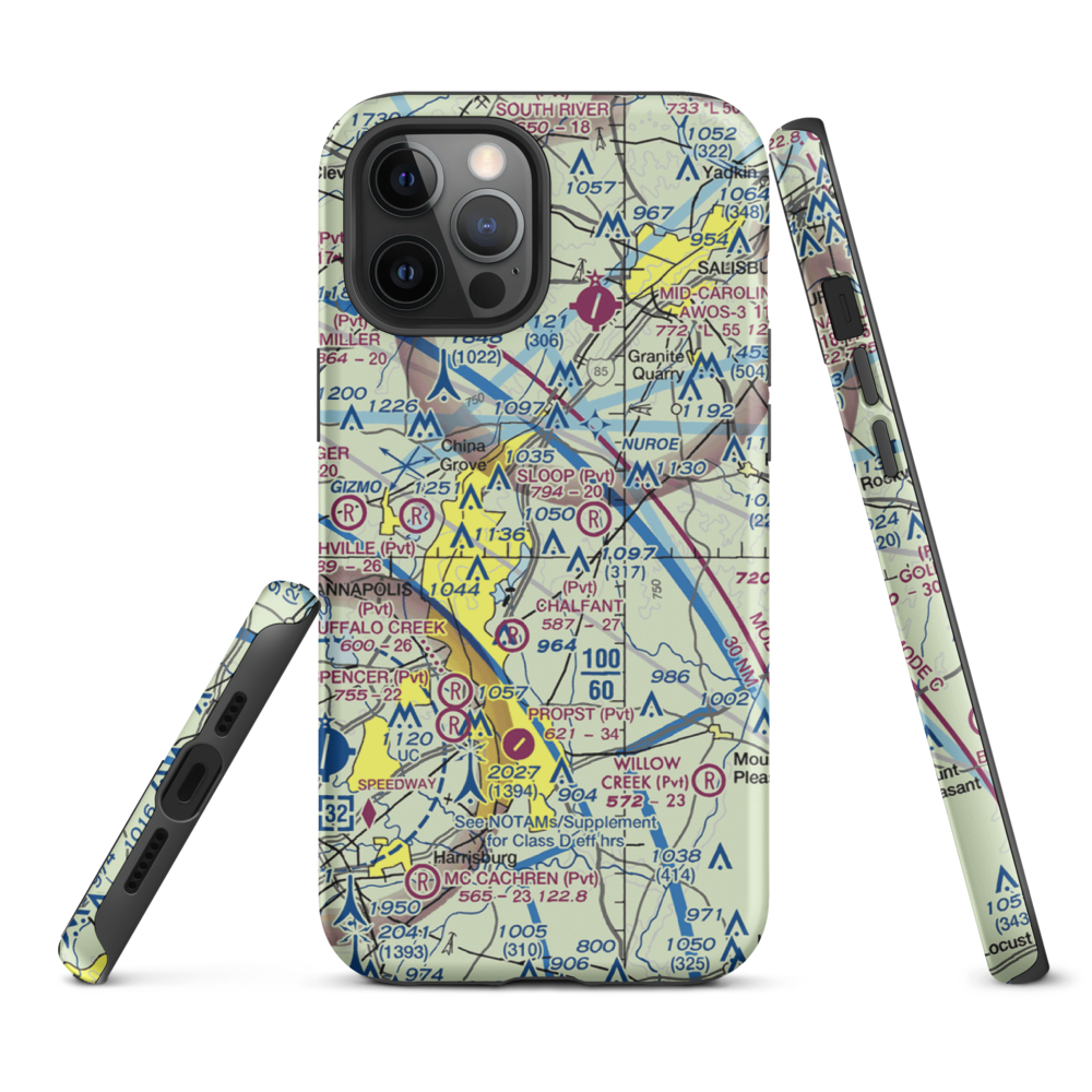 Wilhelm Airport (6NC2) VFR Sectional  Tough iPhone Case iPhone 12 Pro Max model shown