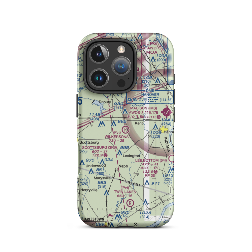 Wilkerson's Airport (61IN) VFR Sectional  Tough iPhone Case iPhone 16 Pro model shown