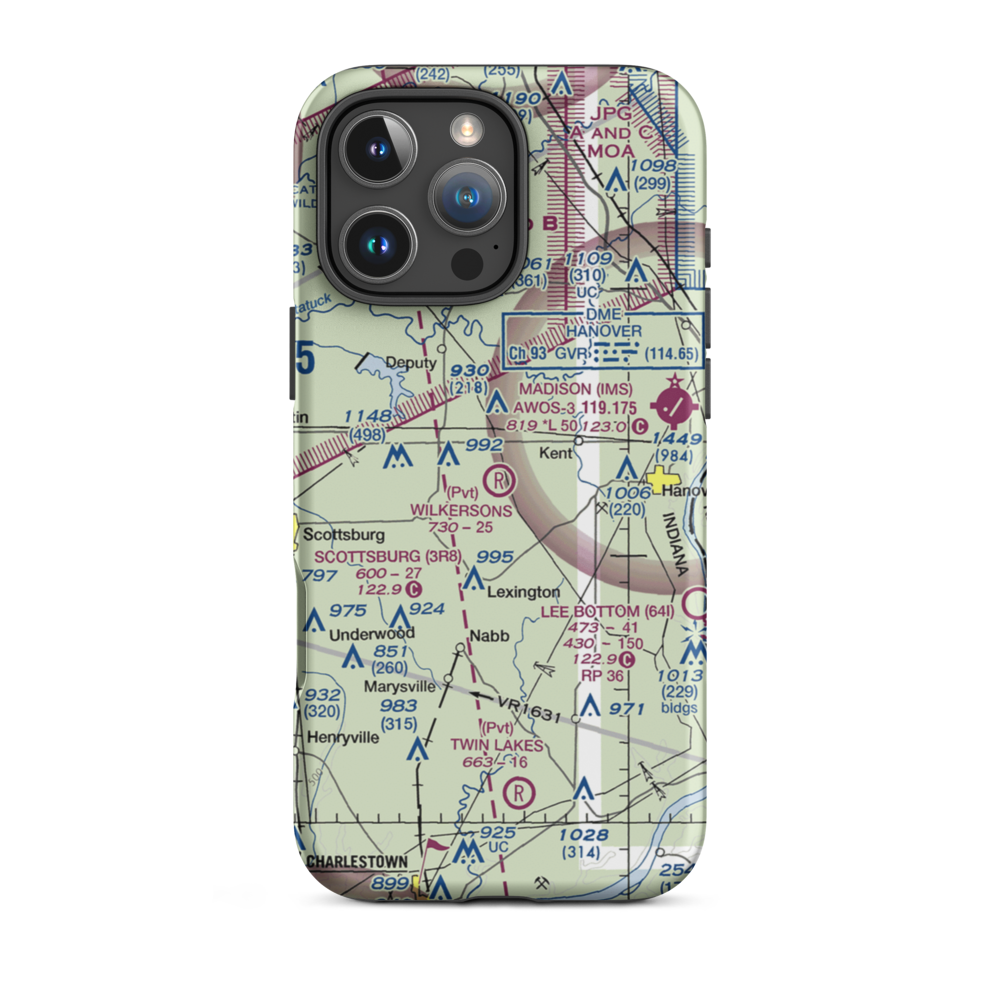 Wilkerson's Airport (61IN) VFR Sectional  Tough iPhone Case iPhone 16 Pro Max model shown