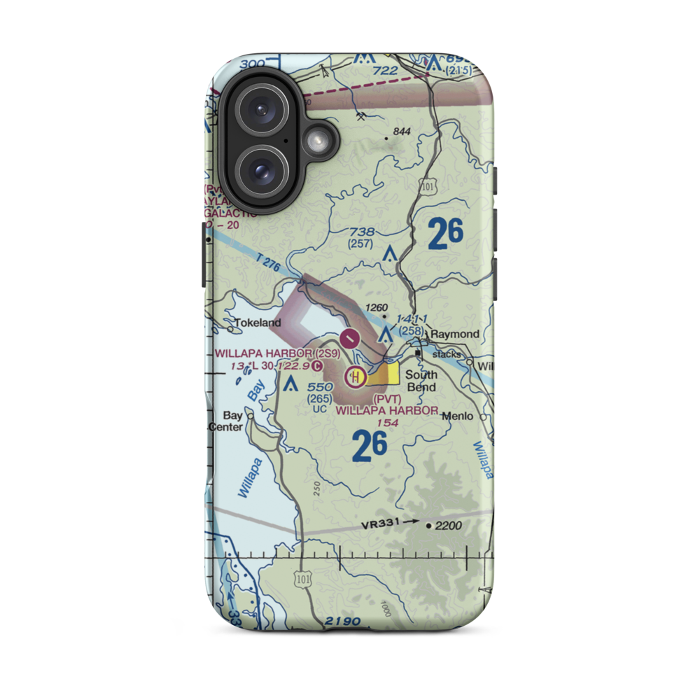 Willapa Harbor Airport (2S9) VFR Sectional  Tough iPhone Case iPhone 16 Plus model shown