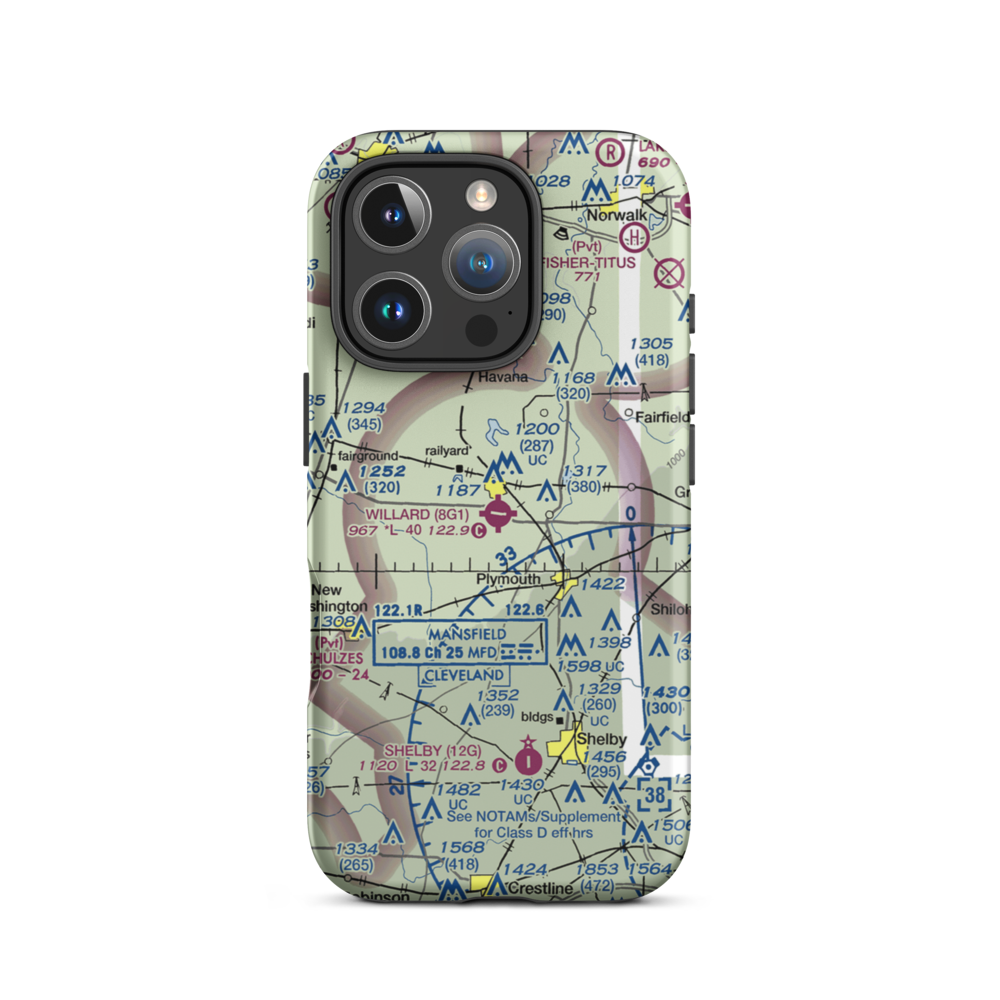 Willard Airport (8G1) VFR Sectional  Tough iPhone Case iPhone 16 Pro model shown