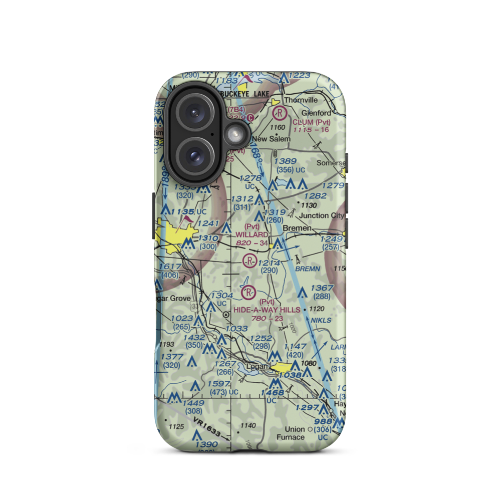 Willard Field (62OH) VFR Sectional  Tough iPhone Case iPhone 16 model shown