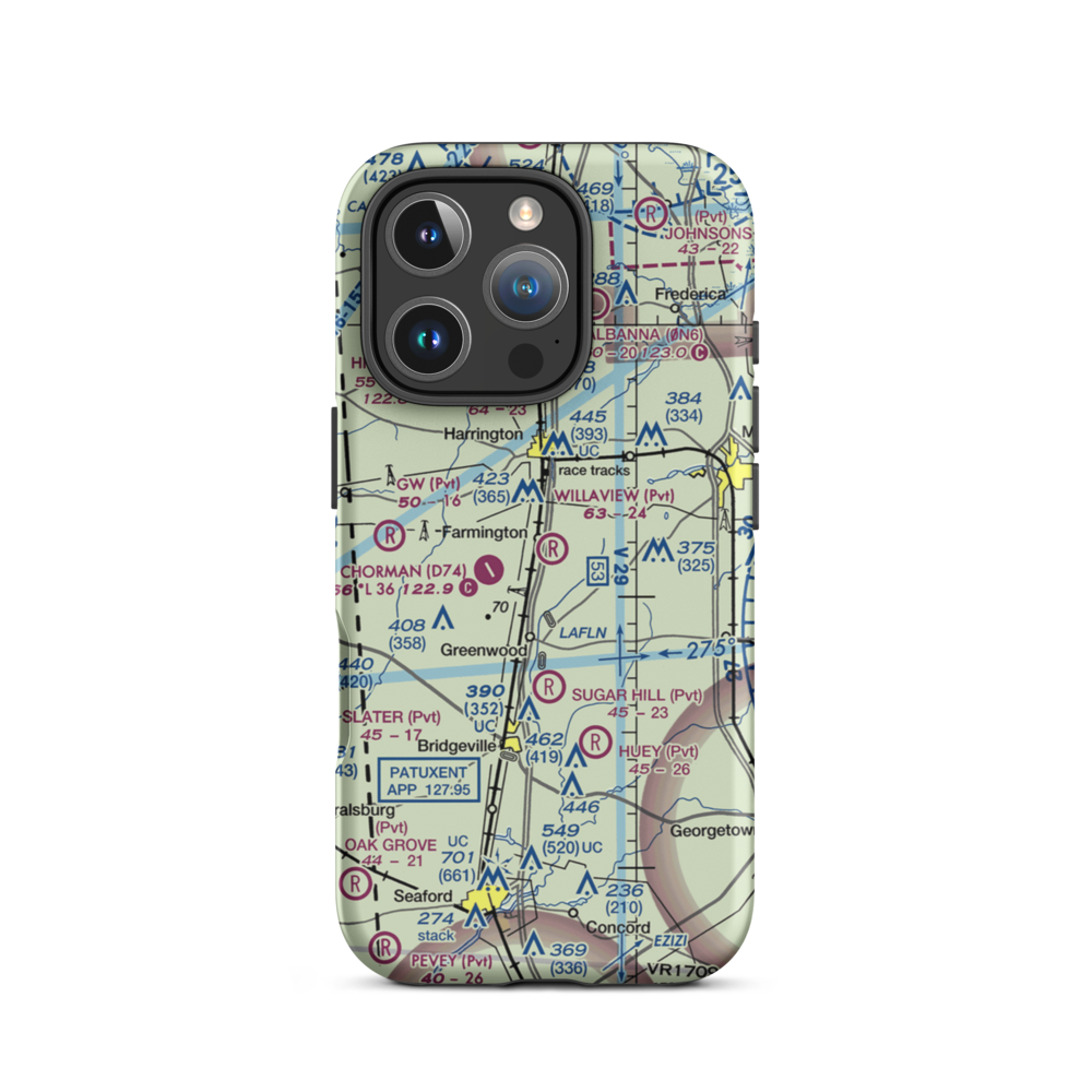Willaview Airport (2DE2) VFR Sectional  Tough iPhone Case iPhone 16 Pro model shown