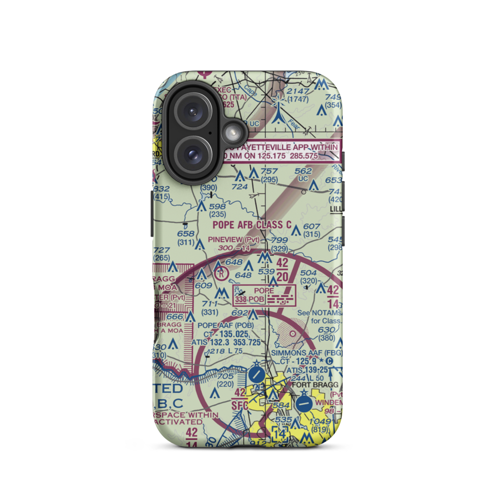 William Irving Lewis Airport (09NC) VFR Sectional  Tough iPhone Case iPhone 16 model shown