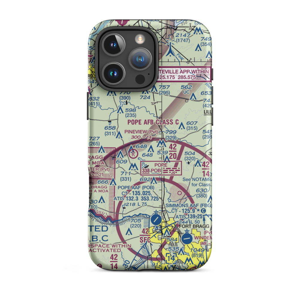William Irving Lewis Airport (09NC) VFR Sectional  Tough iPhone Case iPhone 16 Pro Max model shown