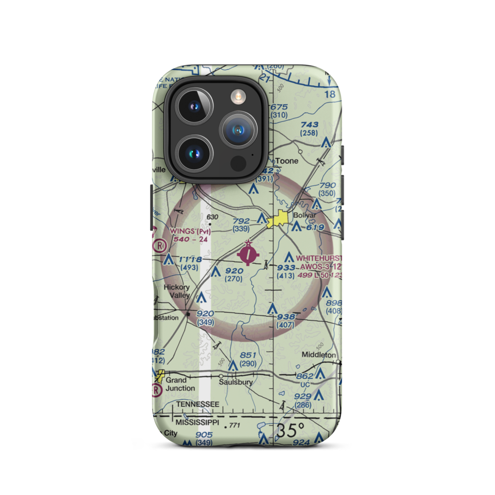 William L. Whitehurst Field (M08) VFR Sectional  Tough iPhone Case iPhone 16 Pro model shown