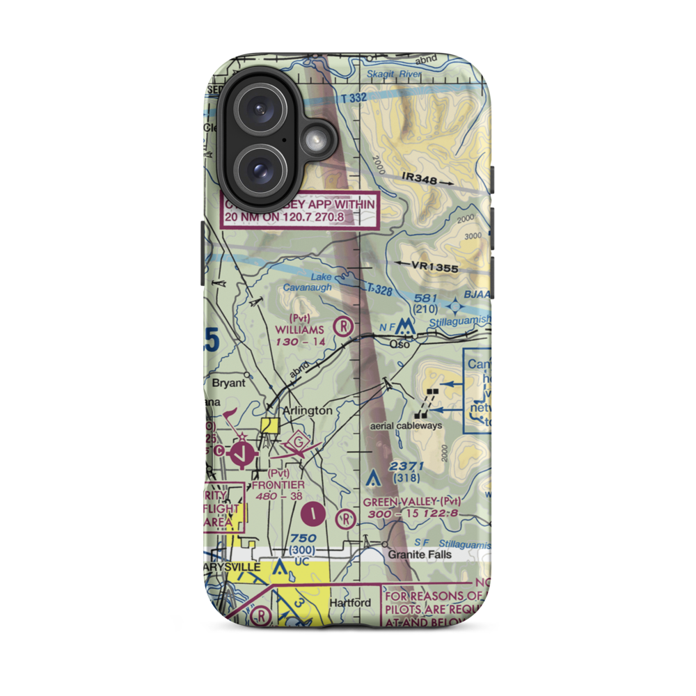Williams Airpatch Airport (89WA) VFR Sectional  Tough iPhone Case iPhone 16 Plus model shown