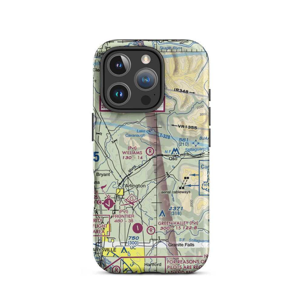 Williams Airpatch Airport (89WA) VFR Sectional  Tough iPhone Case iPhone 16 Pro model shown
