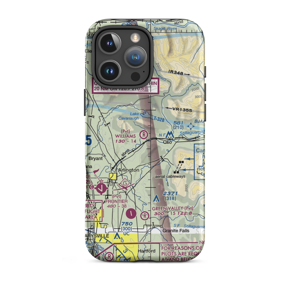 Williams Airpatch Airport (89WA) VFR Sectional  Tough iPhone Case iPhone 16 Pro Max model shown