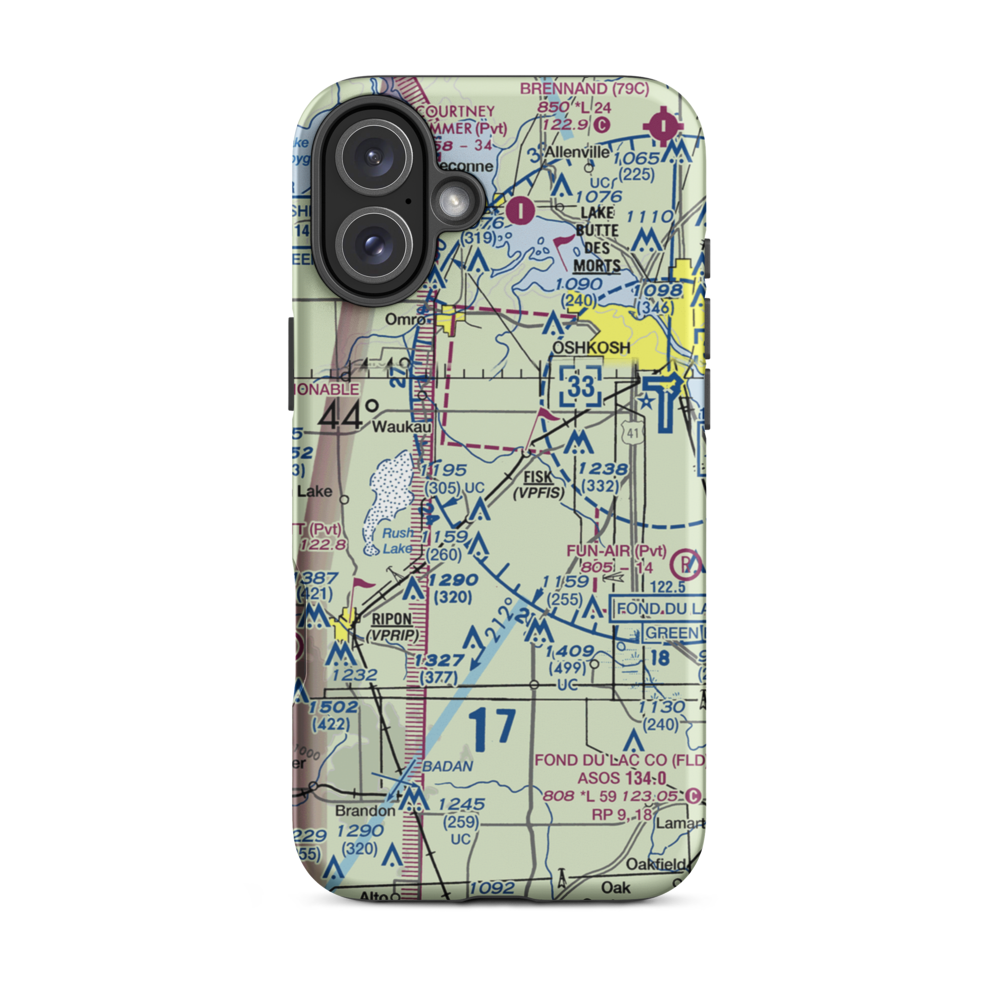 Williams Airport (1WI1) VFR Sectional  Tough iPhone Case iPhone 16 Plus model shown