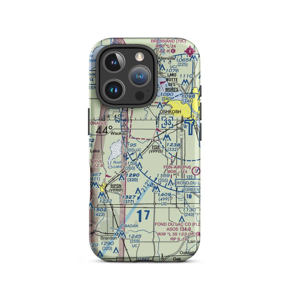 Williams Airport (1WI1) VFR Sectional  Tough iPhone Case iPhone 16 Pro model shown