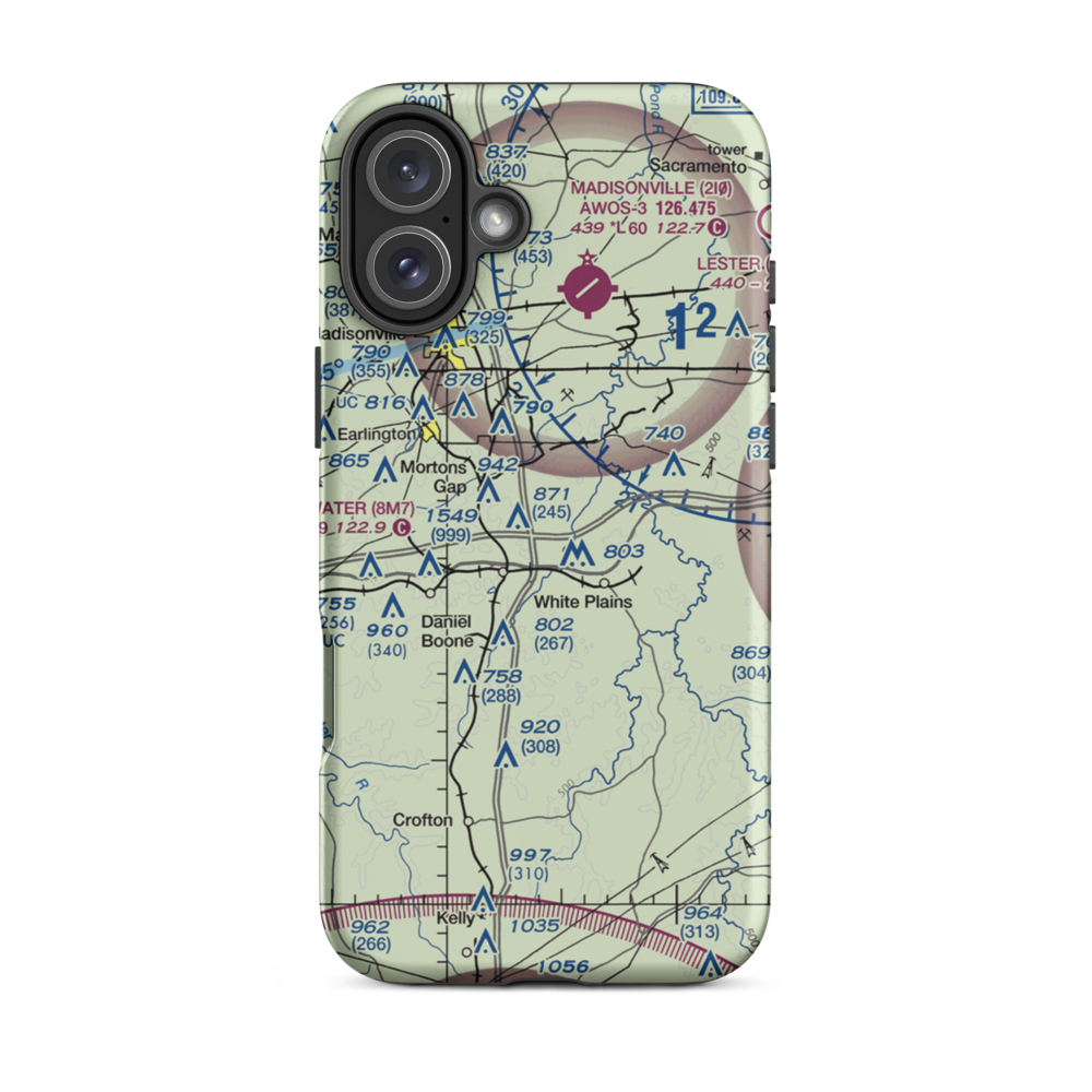 Williams Farm Airport (24KY) VFR Sectional  Tough iPhone Case iPhone 16 Plus model shown