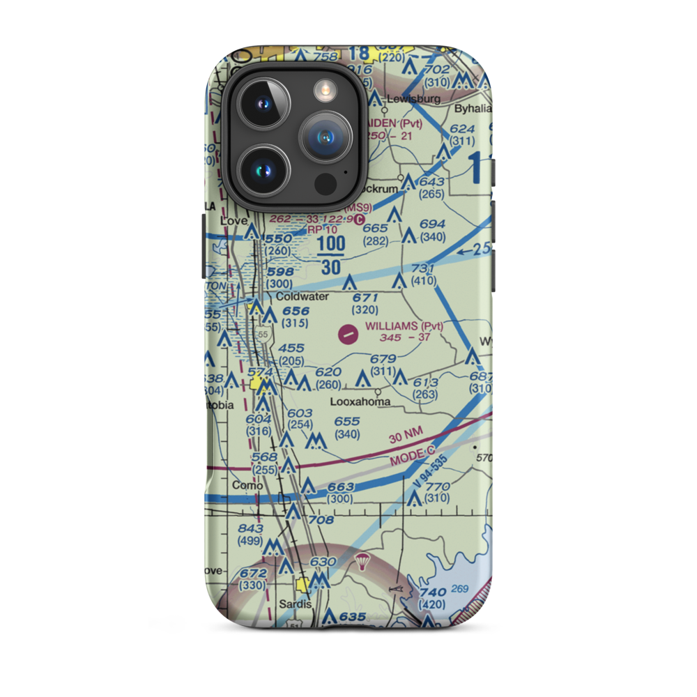 Williams Field (08MS) VFR Sectional  Tough iPhone Case iPhone 16 Pro Max model shown