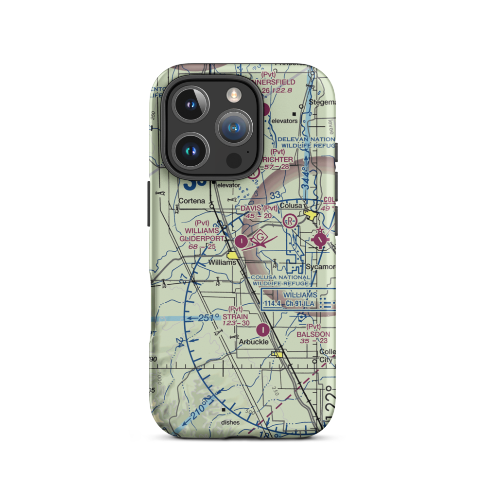 Williams Gliderport (CN12) VFR Sectional  Tough iPhone Case iPhone 16 Pro model shown