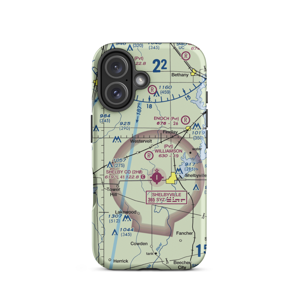 Williamson Airport (28LL) VFR Sectional  Tough iPhone Case iPhone 16 model shown