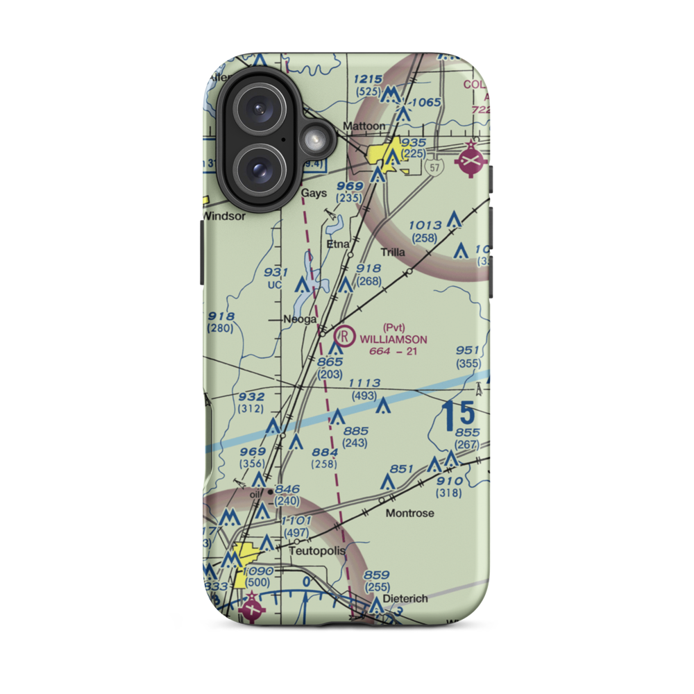 Williamson Airport (6LL0) VFR Sectional  Tough iPhone Case iPhone 16 Plus model shown