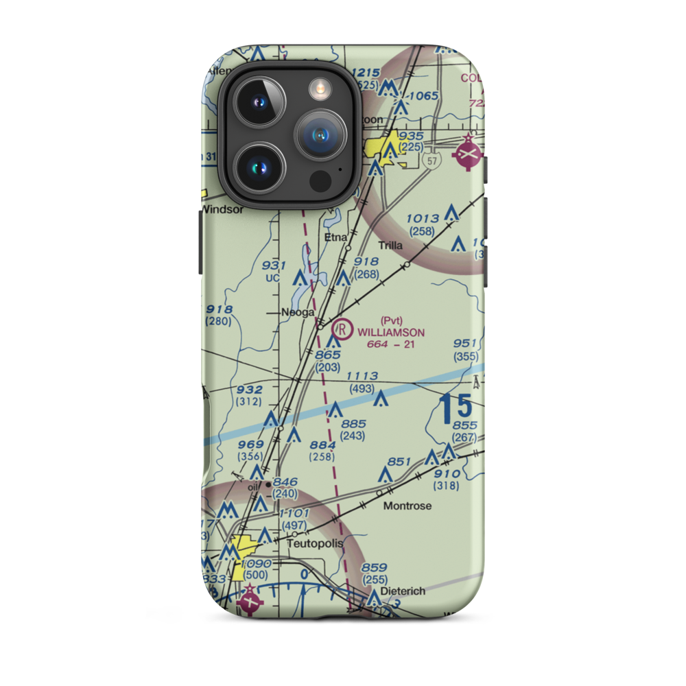Williamson Airport (6LL0) VFR Sectional  Tough iPhone Case iPhone 16 Pro Max model shown