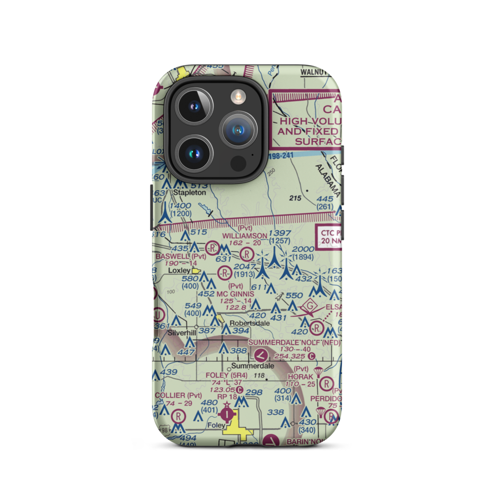 Williamson Farm Airport (AL97) VFR Sectional  Tough iPhone Case iPhone 16 Pro model shown