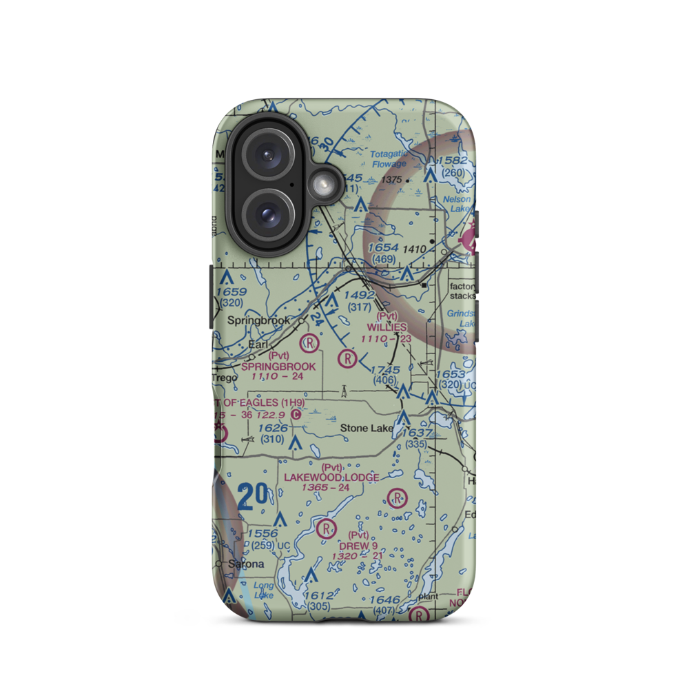 Willie's Airport (23WN) VFR Sectional  Tough iPhone Case iPhone 16 model shown