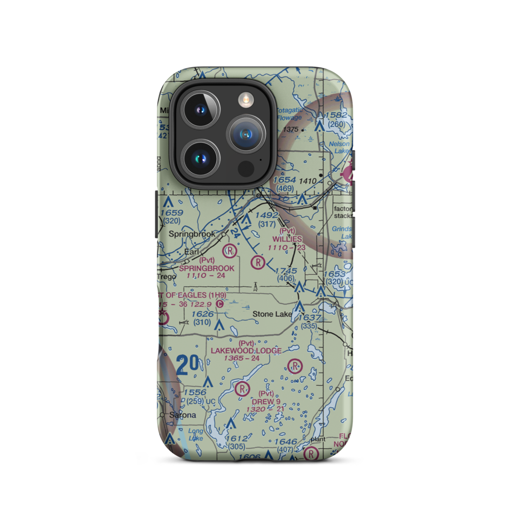 Willie's Airport (23WN) VFR Sectional  Tough iPhone Case iPhone 16 Pro model shown
