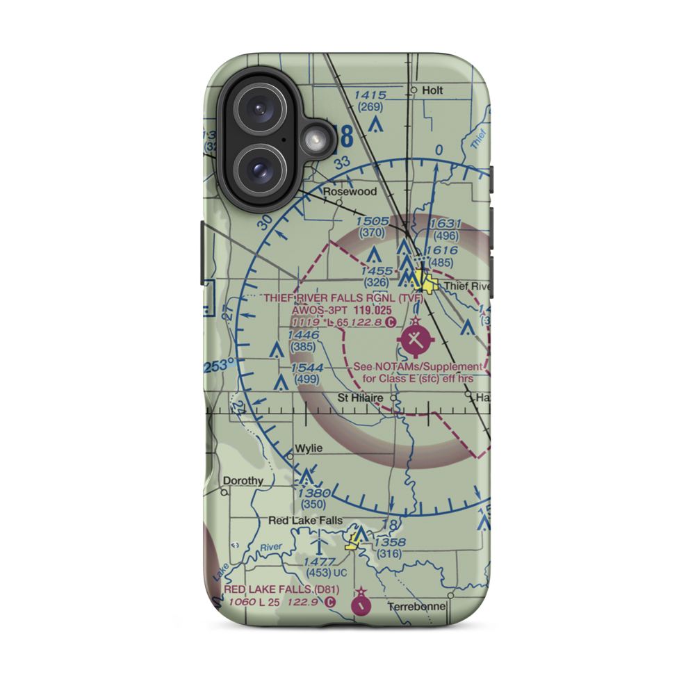 Willis Airport (7MN8) VFR Sectional  Tough iPhone Case iPhone 16 Plus model shown
